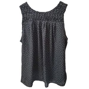 Black and white polka dot short sleeve shirt